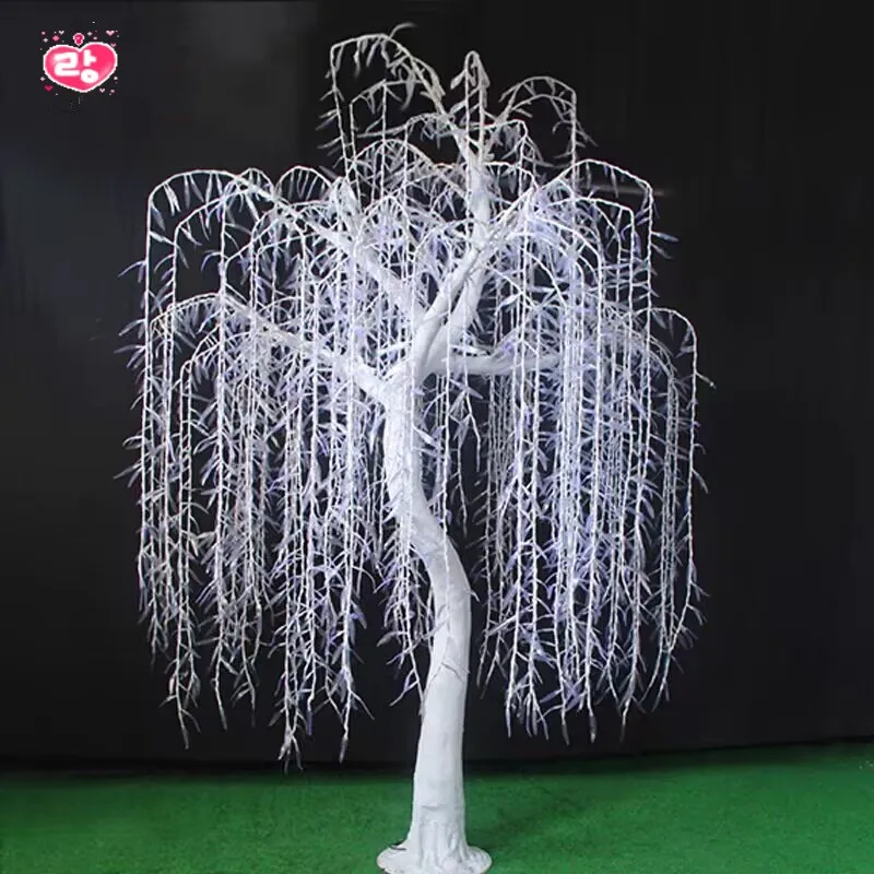 Saule Artificiel LED pour Décoration de Noël, Lumière d'Arbre Pleurant, Utilisation Extérieure, 5400 m, 11,5 Pieds, Recommandé, Imperméable, 3.5 Pièces