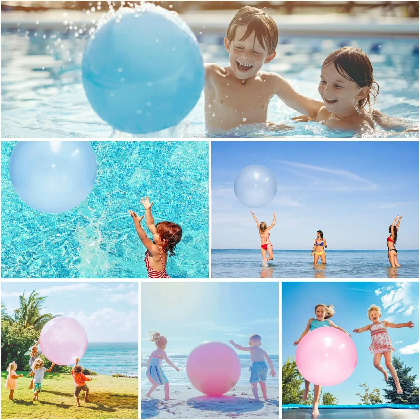 Bolas infláveis da bolha de 2 pces 80cm, balões de água para brinquedos ao ar livre da criança, bola de praia para crianças jogos de quintal presente de água de verão