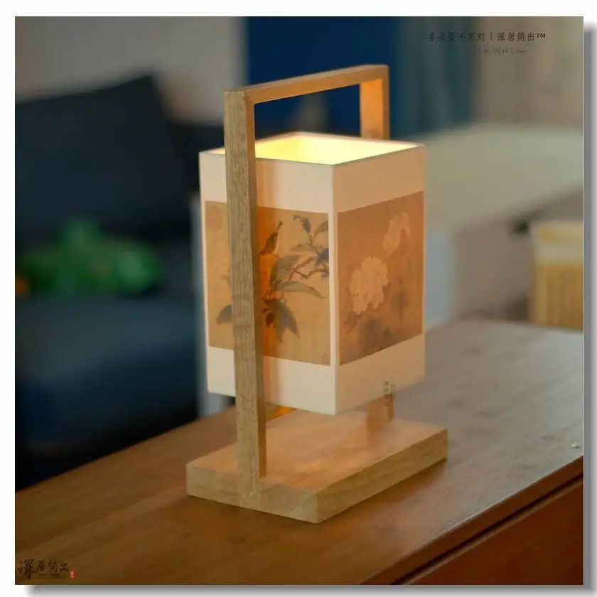 

Новая портативная настольная лампа в китайском стиле, перезаряжаемая чайная комната, украшение для каллиграфии, прикроватная лампа для спальни, светодиодный ночник