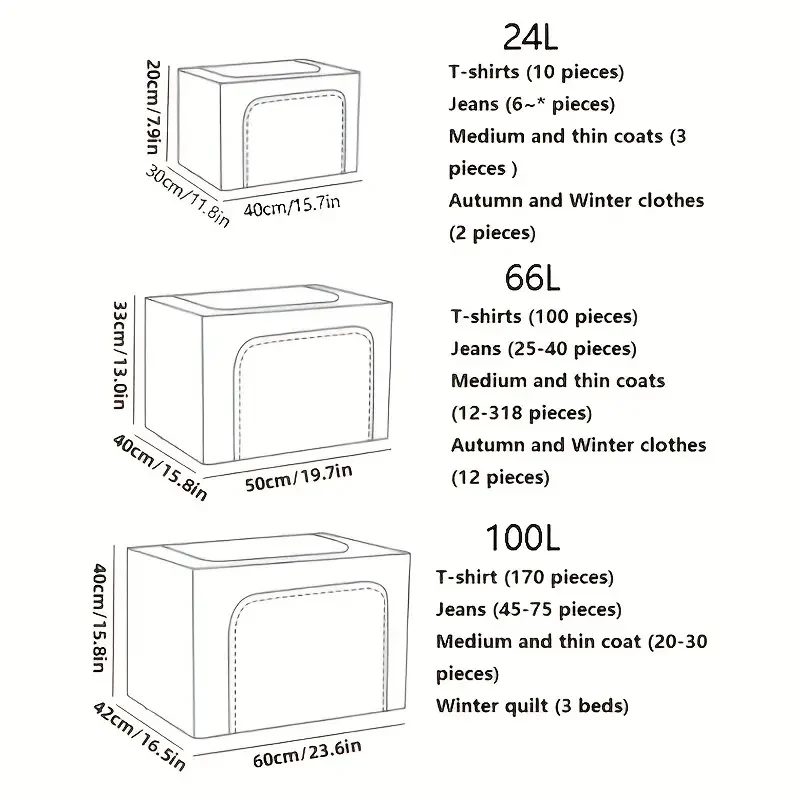 Large Capacity Clothes Storage Box Foldable Oxford Cloth Dustproof Storage Box with Zipper Wardrobe Organizer Household Items