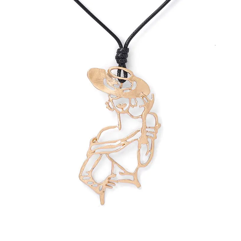 New Arrival Metal Necklace Sweater Chain Long Section Hollow Woman Cartoon Personality Pendant Necklace Wholesale