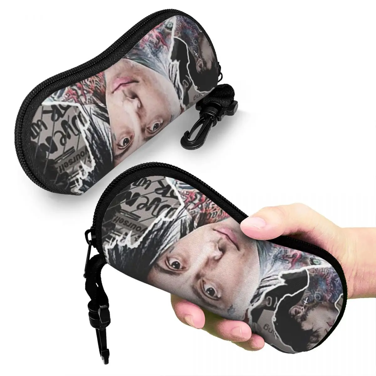 

Ronnie Radke Photo Collage High Quality Shell Glasses Case Protector Sunglasses Box Women Men Soft Eyeglasses Bag Pouch
