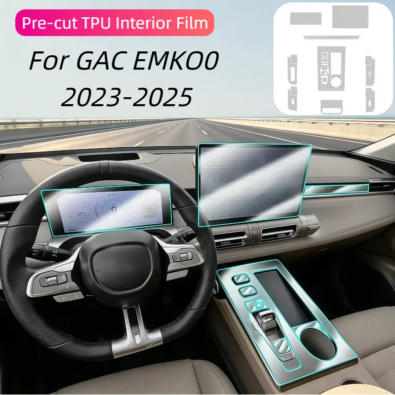 For GAC EMKOO 2023 2024 2025 Car TPU Dashboard Navigation Center Console Protective Film Anti Scratch Tint Accessories Refit Set