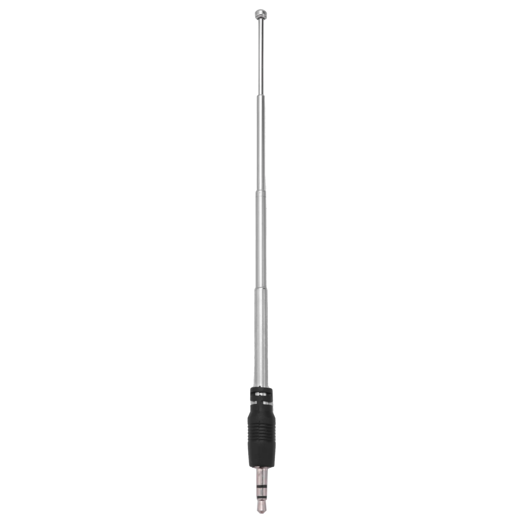 Telescópica FM Antena de Rádio para Celular, Equipamento de Áudio, Mp3, Mp4, 3,5mm, 4 Seções