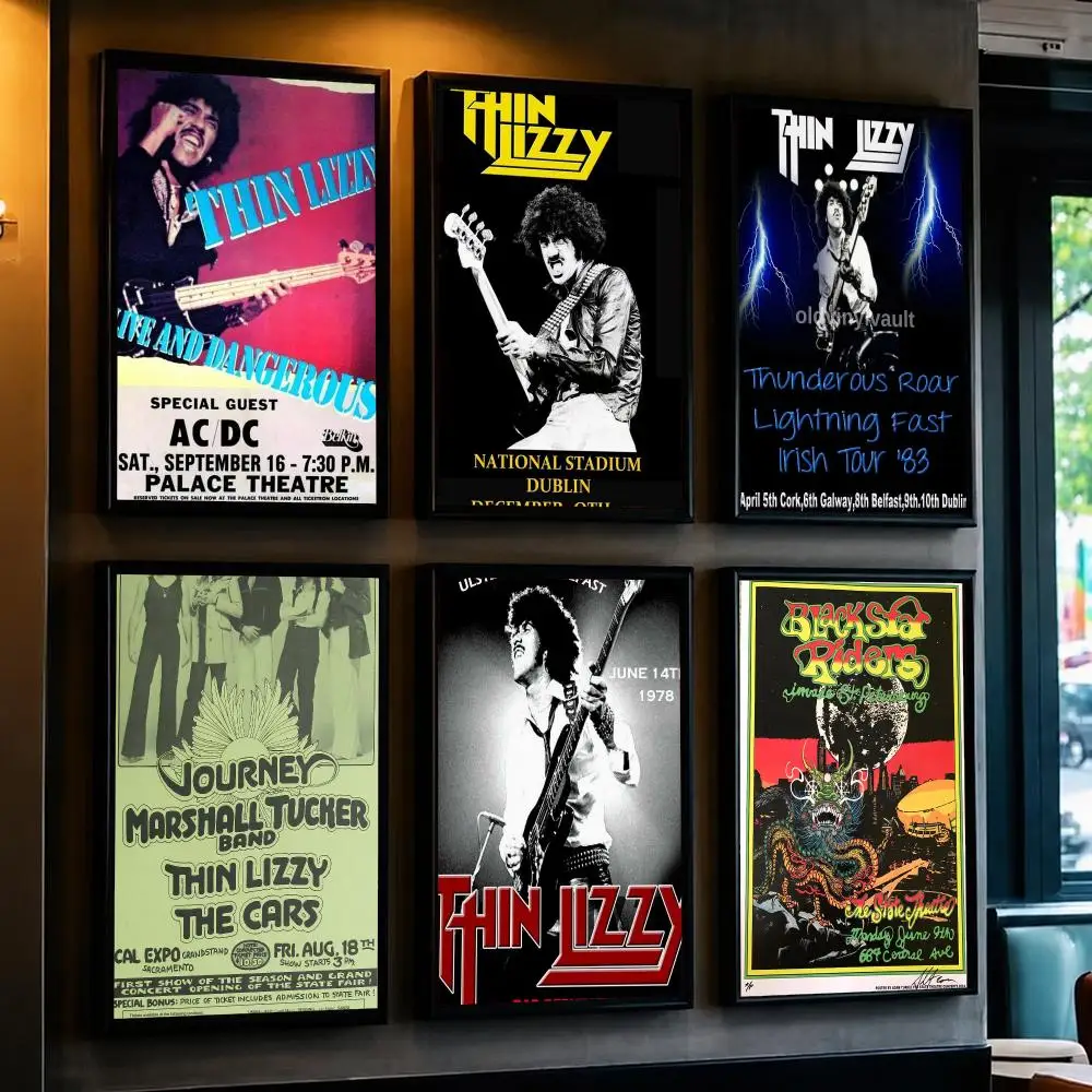 band T-Thin Lizzy-Y Poster Minimalist Wall Sticker for Cafe Office Bar Home Decor and Gift
