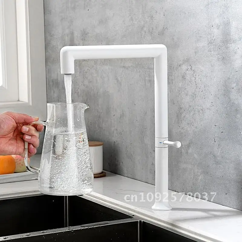 Kitchen Sink Faucet White/Brushed Gold/Gunmetal/Rose Gold/Brushed Kitchen Mixer Rotatable Steel And Tap Hot Stainless Cold