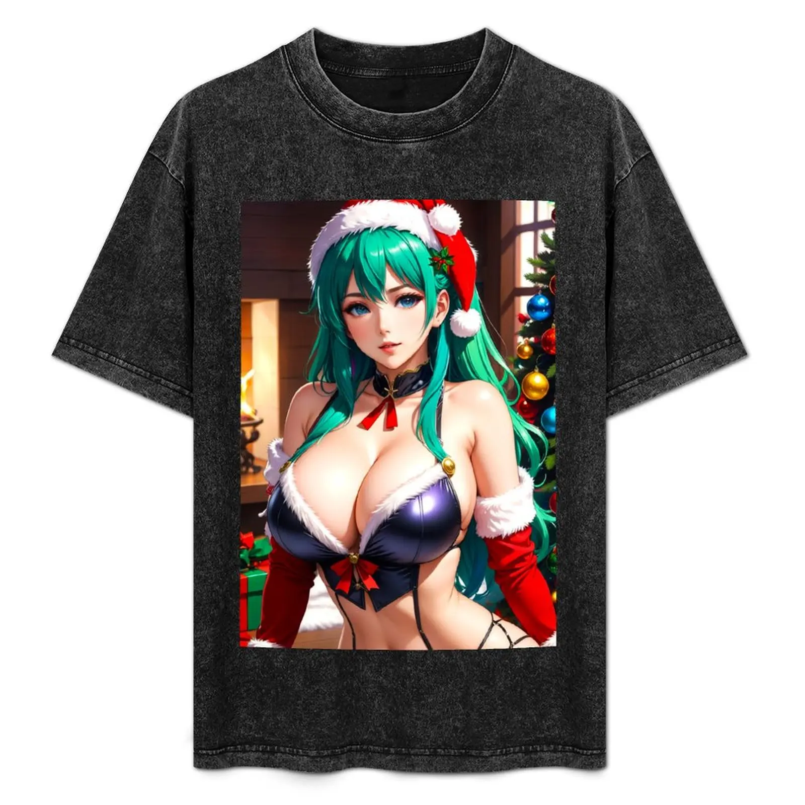 

Anime Christmas Wonderland Winter Kawaii with Senpai's Sexy Ecchi T-Shirt shirts graphic tees street wear tshirts for men