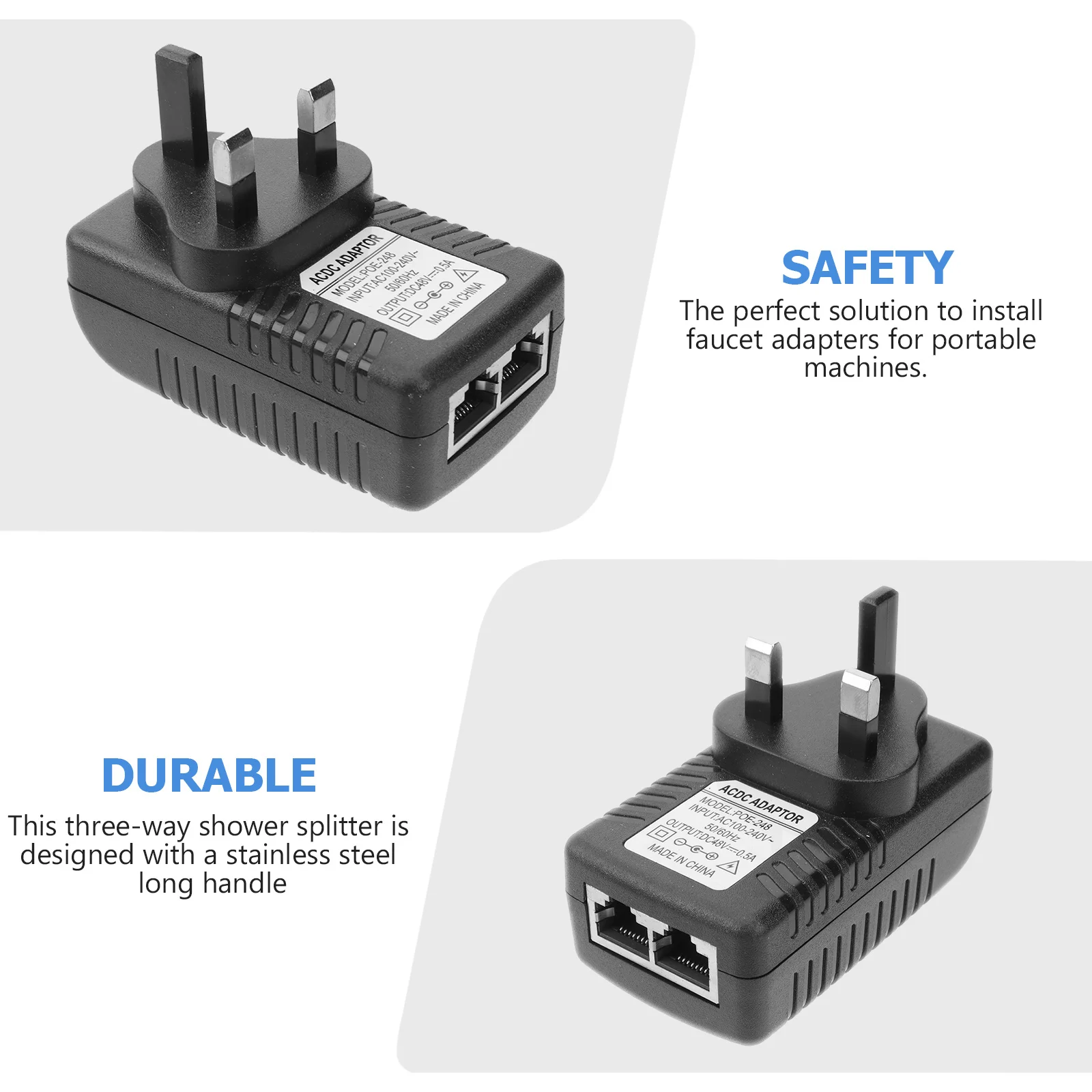 

Power Adapter 48V 0.5A Dc Ethernet Injector For Devices Over Voltage Short Circuit Protection En60950 Certified