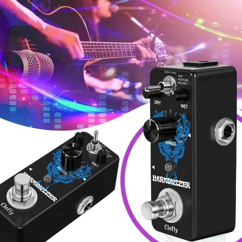 Гармонизатор для педали гитары, коробка для создания эффектов, Гармонический гармонический механизм, переключатель передач Detune, гармония True Bypass для электрической гитары, бас