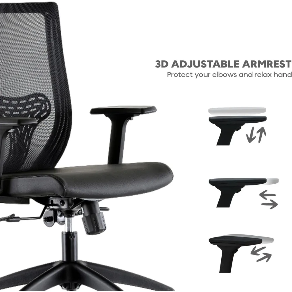 Goldsit Quatro Style Office Desk Chair | European Quality | Mesh Backrest with Lumbar Support | Adjustable Armrests