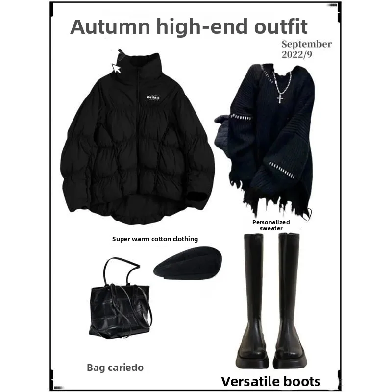 

Autumn Fashion Korean Drama Inspired Two-Piece Set Professional Women's Clothing Orange Dandelion Trendy Ensemble