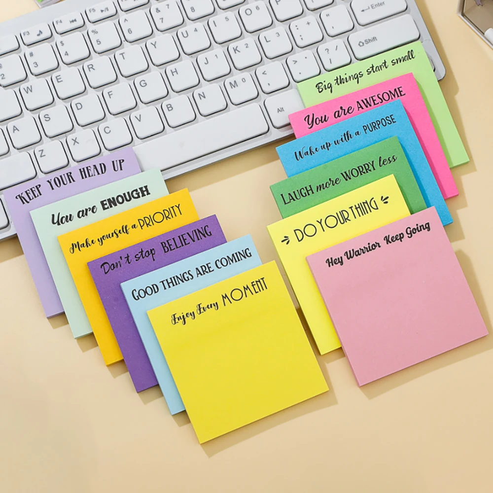 Korean Inspiration Words Sticky Notes Kids Children Memo Pad Post Notepad Planner Students School Journal Stationery Note Book