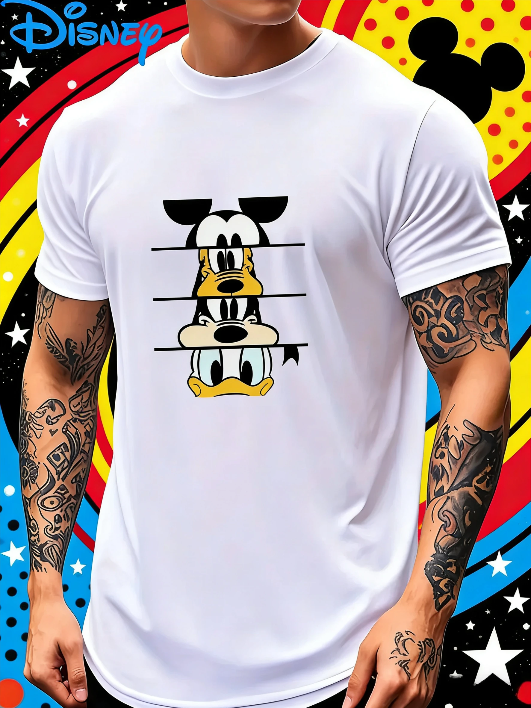 

Summer Disney Cute Mickey and Friends Pattern Printed Pure Cotton T-shirt, Fashionable Loose Casual Short-sleeved, Unisplast