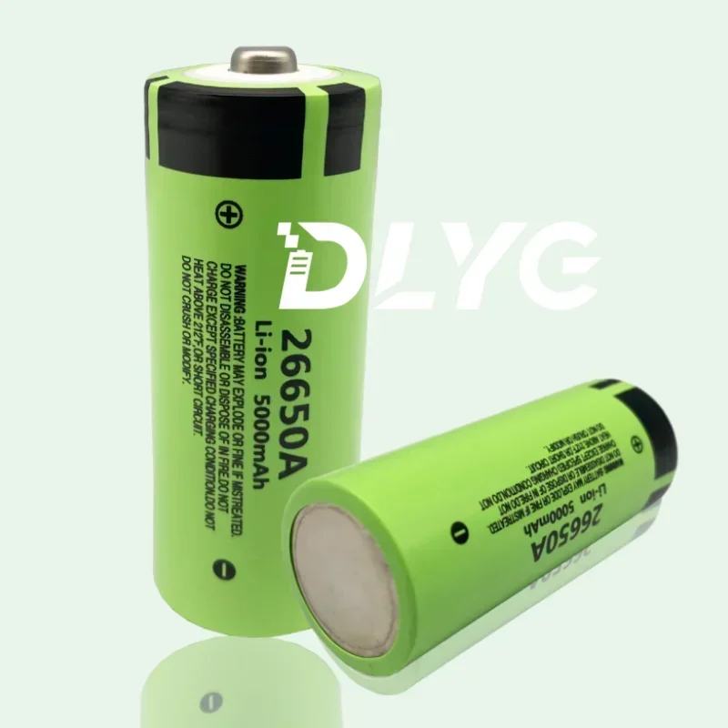 2022 NEW 100% Original 26650A 3.7V 5000mAh High Capacity 26650 Li-ion Pointed Rechargeable Batteries Suitable for flashlight