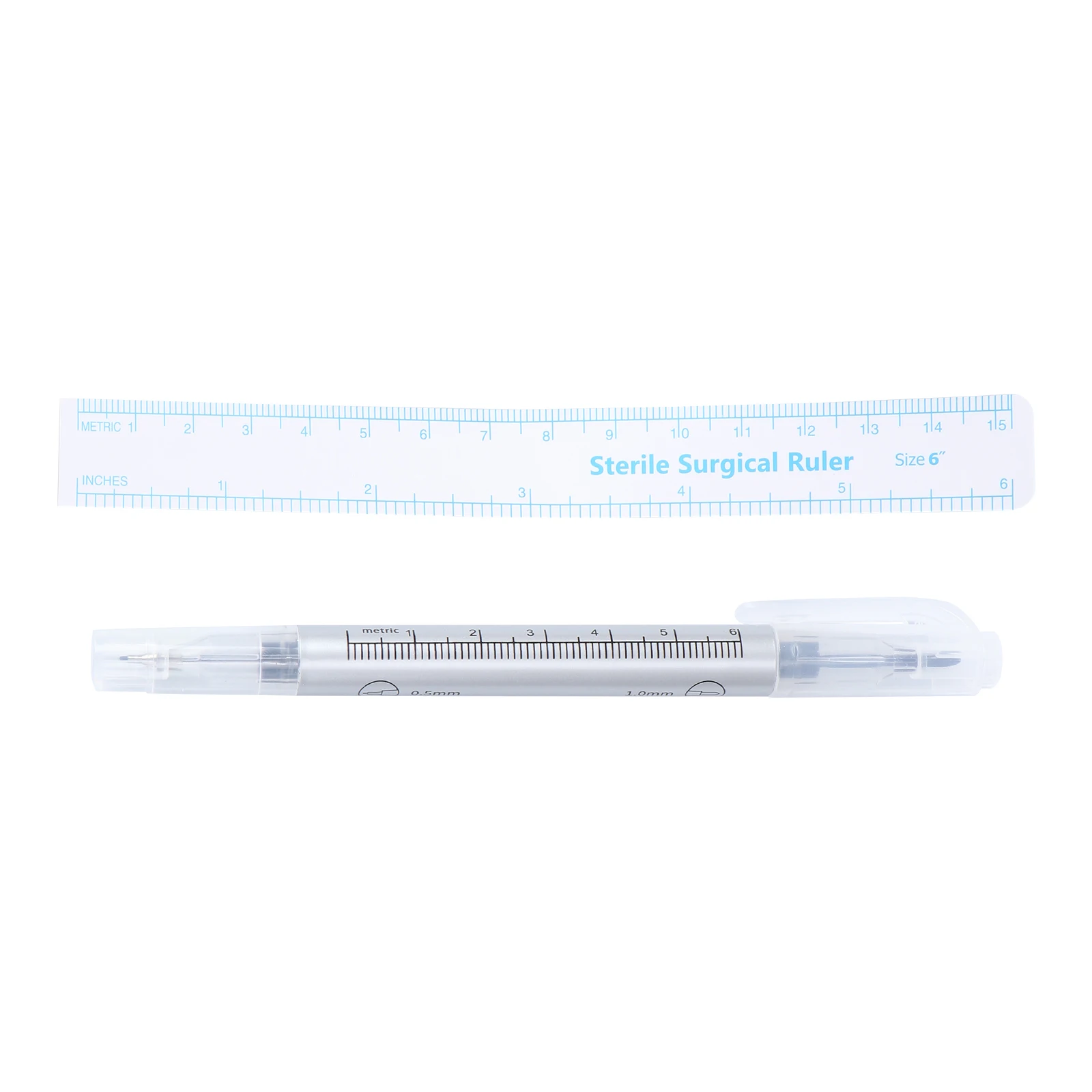 

Skin Marker Pen Double Ended Pen Waterproof Surgical Skin Marker Portable Ruler for Eyebrows