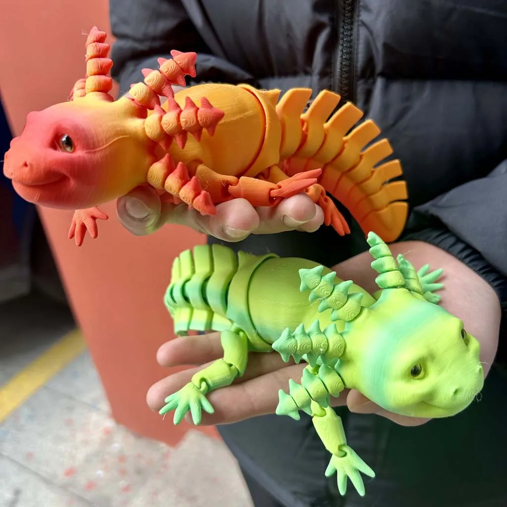 3D-gedruckte Salamander-Statue, flexibles 3D-gedrucktes Tier, bunte Figur-Statue, Geschenke, Valentinstag, 23 cm/9,06 Zoll – Detail 8