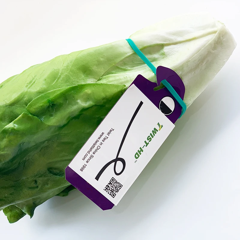 شريط مطاطي ربط الخضروات المطبوع بشعار قابل للتخصيص لعام 2025 مع علامات/ملصقات لتعبئة الفواكه والخضروات الطازجة