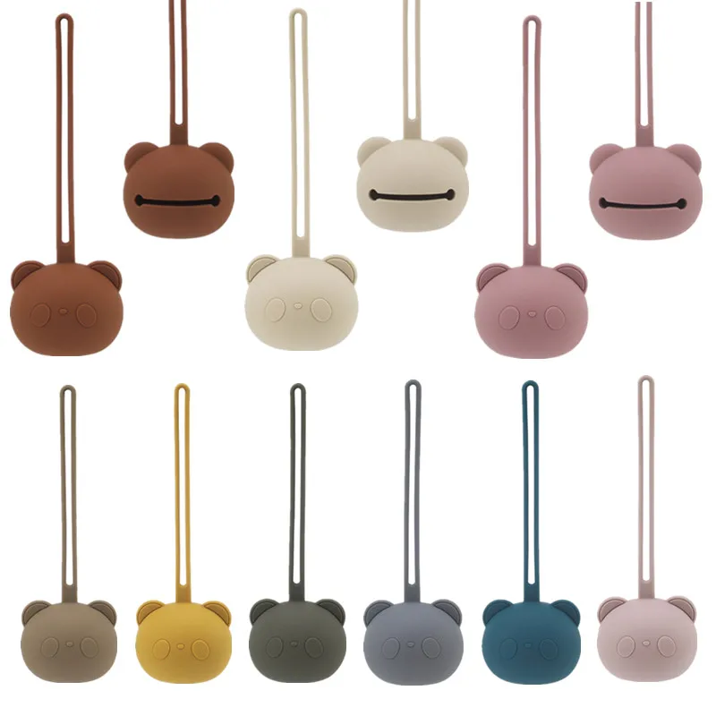 1Pc Baby Pacifier Holder BPA Free Silicone Nipple Holder Portable Pacifier Container Box Cartoon Panda Nipple Storage Box