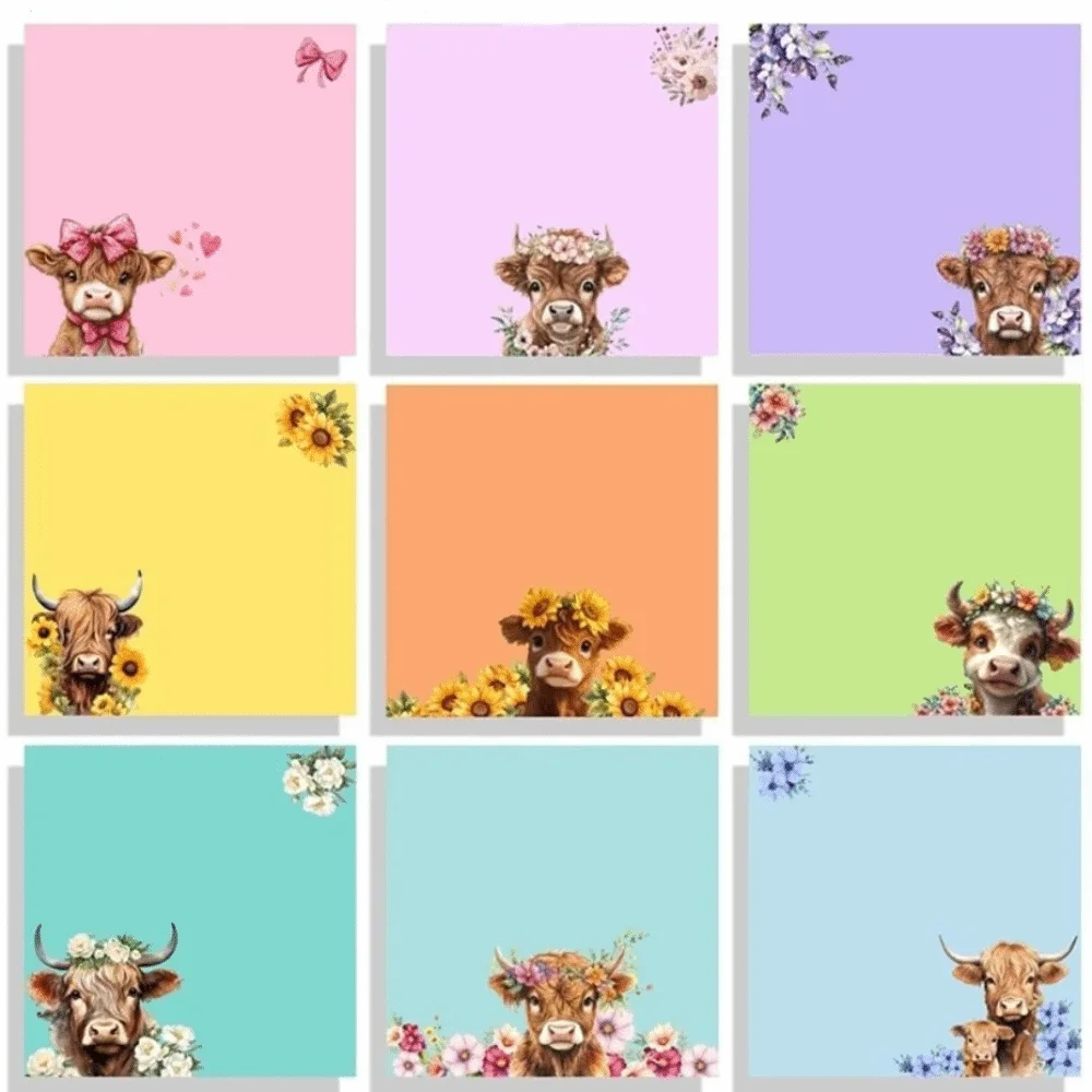 Animal Pattern Animal Sticky Notes Macaron Cat Cartoon Kitten Puppy Cat Dog Note Pad Self-Adhesive Cute Design