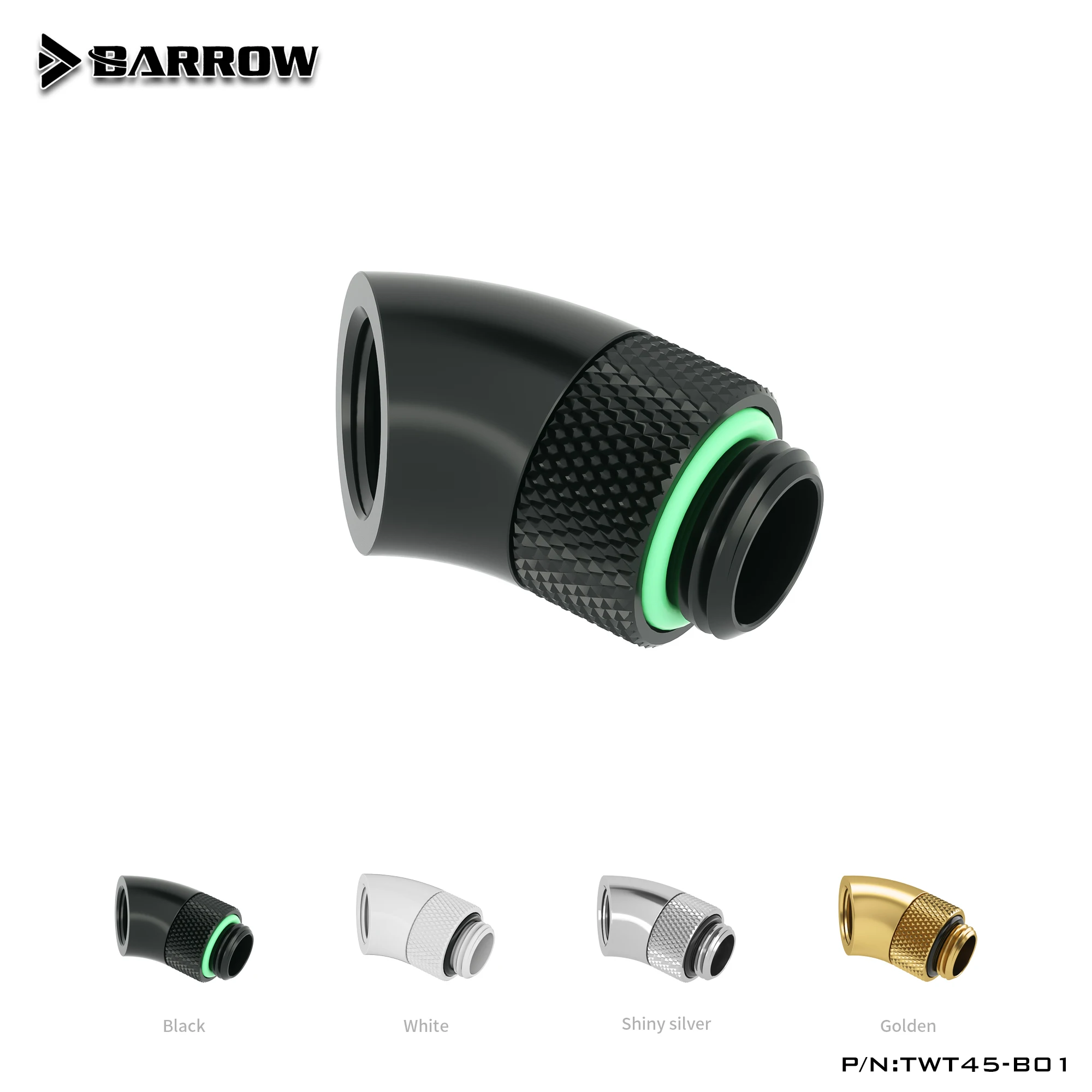 Barrow Angled Fitting G1/4\'\' 45/90 Degree M-F Rotary 360° Rotatable Adapter PC Water Cooling Elbow Connect Direction 4 Colors