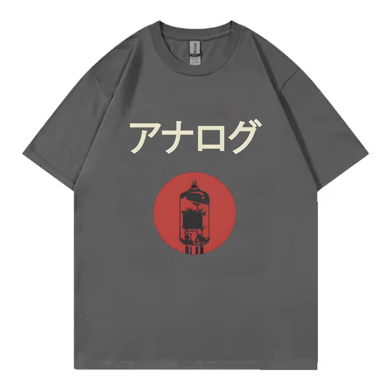 Funny Retro Japanese Analog Tube Classic Graphic T-shirts Men Women's Fashion Casual Tshirt 100% Cotton Loose Oversized T Shirt