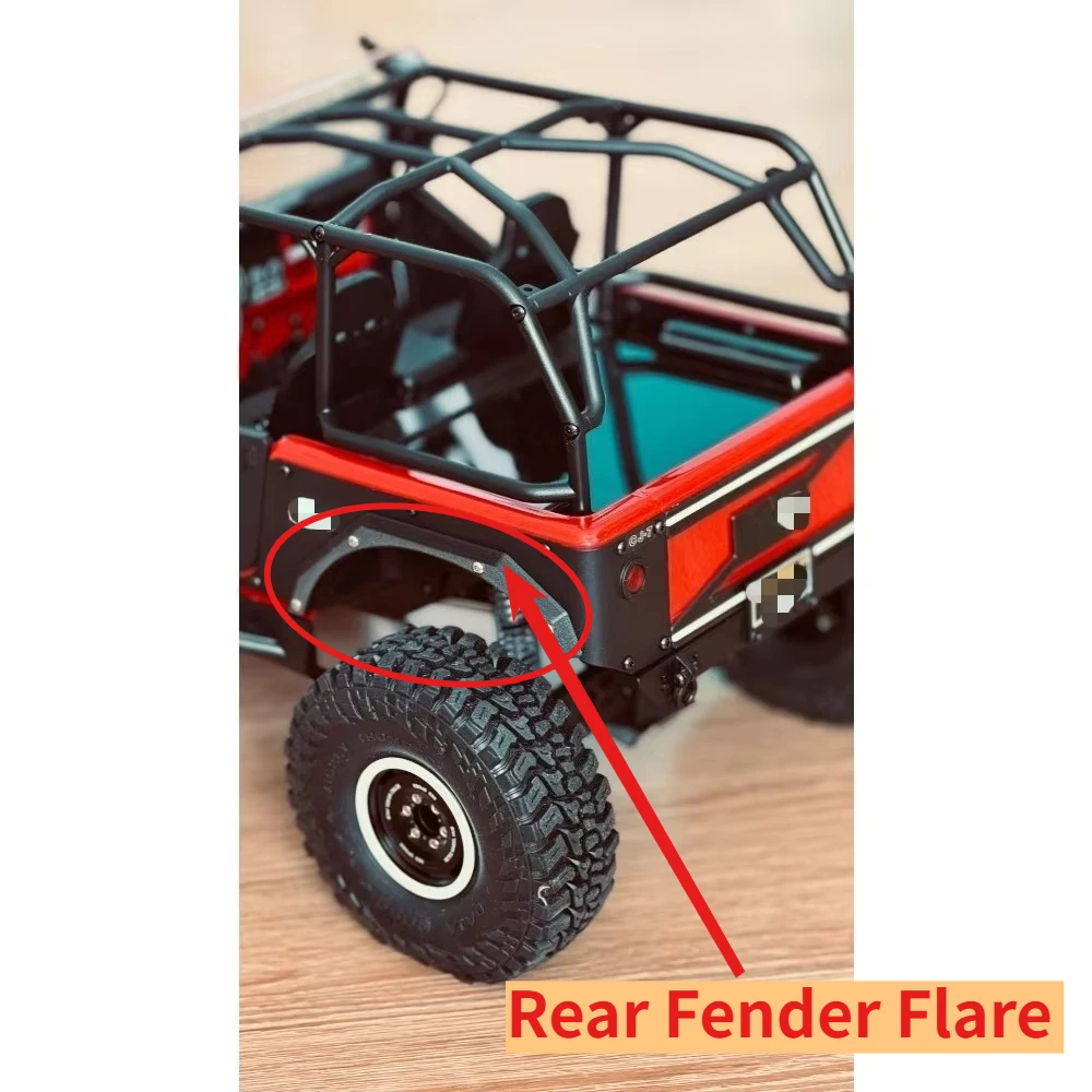 RC Crawler Upgrade Rear Fender Flare Replacement Part for Axial SCX10III 1/10 Scale Custom Size RC Off Road Car Spare Accessory