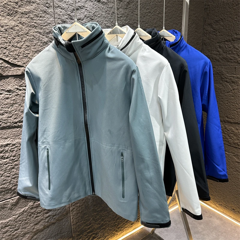 

Professional Level Men's Outdoor Soft Jacket Fleece Lined Hidden Hood Collar Warm Autumn Winter Fashion Standard Fit