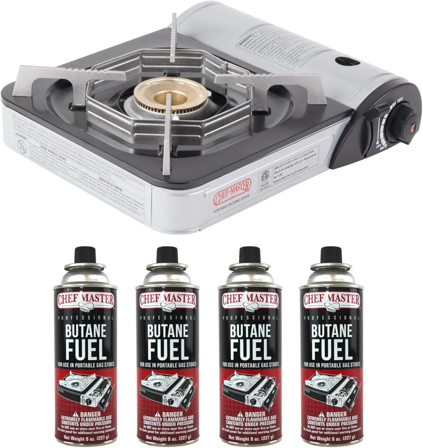 90011 Butane Countertop Stove | 10 000 BTU Portable with Carry Case | High Performance & Piezo Ignition&Brass Burner