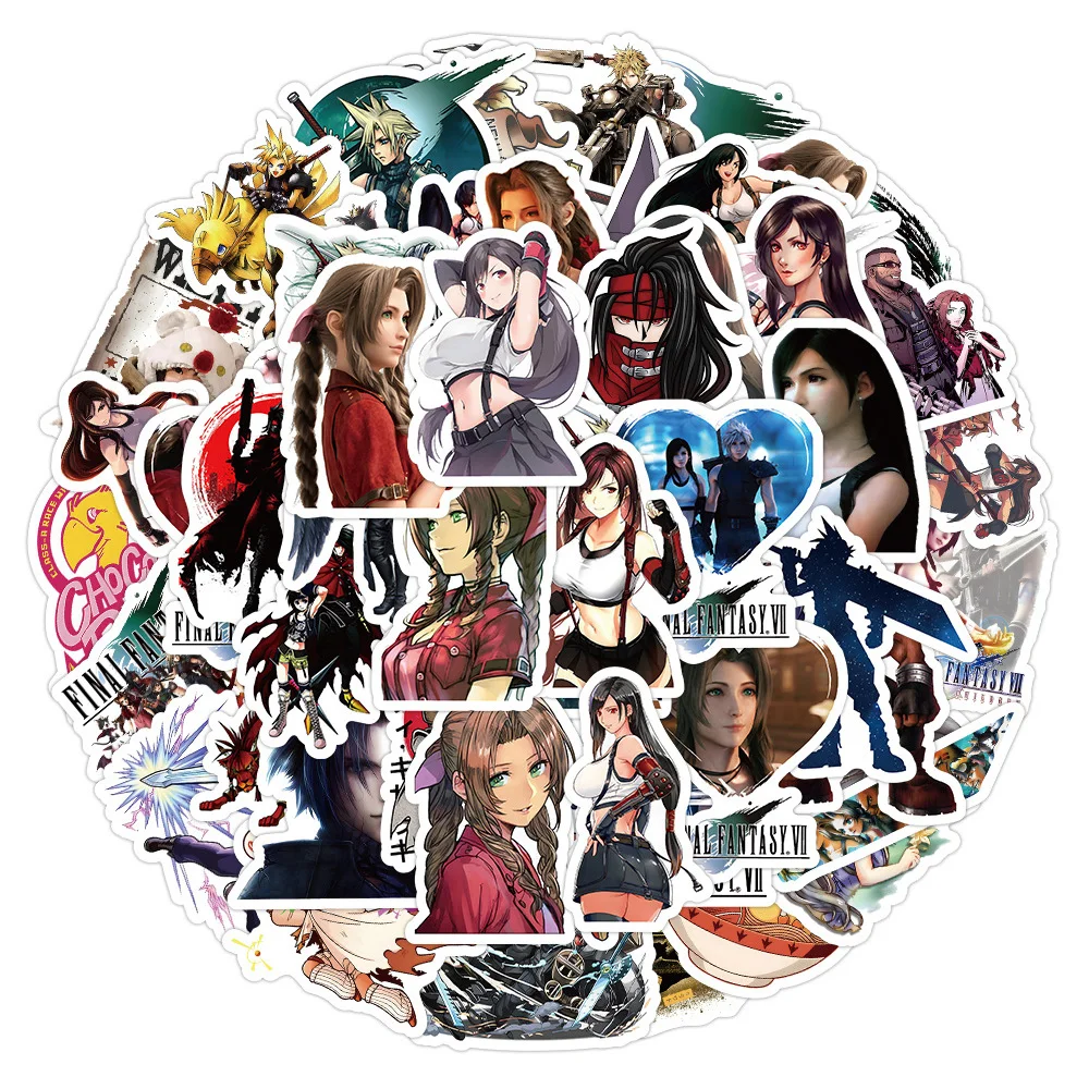 10/30/60pcs Games Final Fantasy Cartoon Stickers Cool DIY Phone Notebook Suitcase Waterproof Cartoon Graffiti Sticker Toys