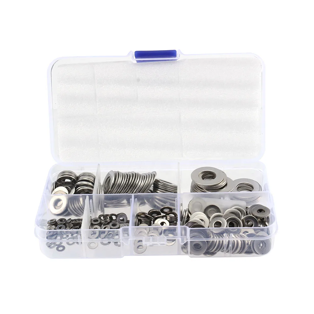 400pcs Car Seal Solid Gasket Washer Set Stainless Steel M2 - M10 Ring Auto Vehicle Tool Repair Accessory