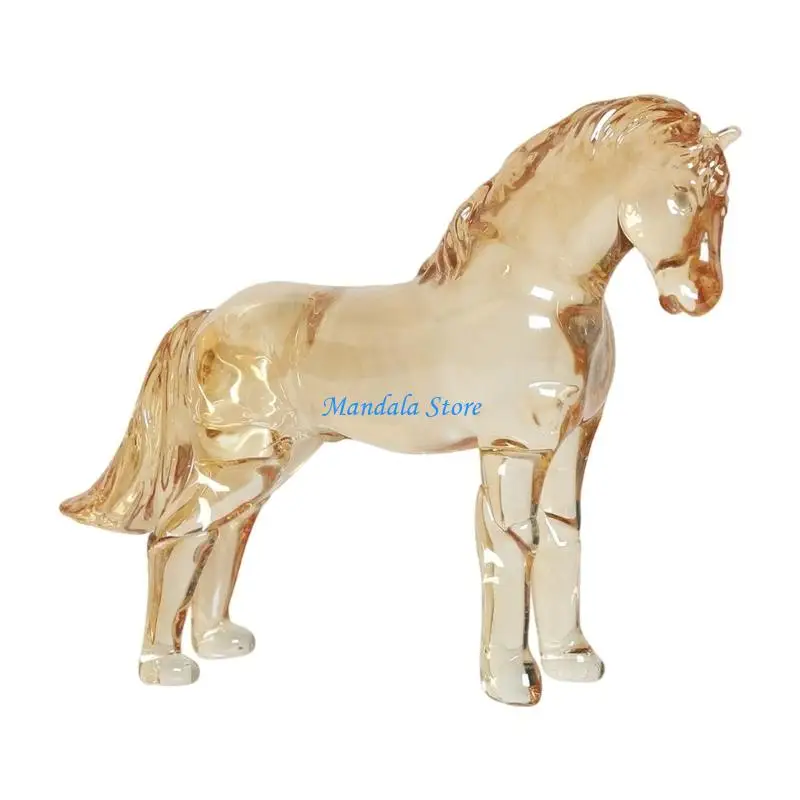 U2JC Year 2026 Meaningful Crystal Horse Ornament For Living Room Or Work Place