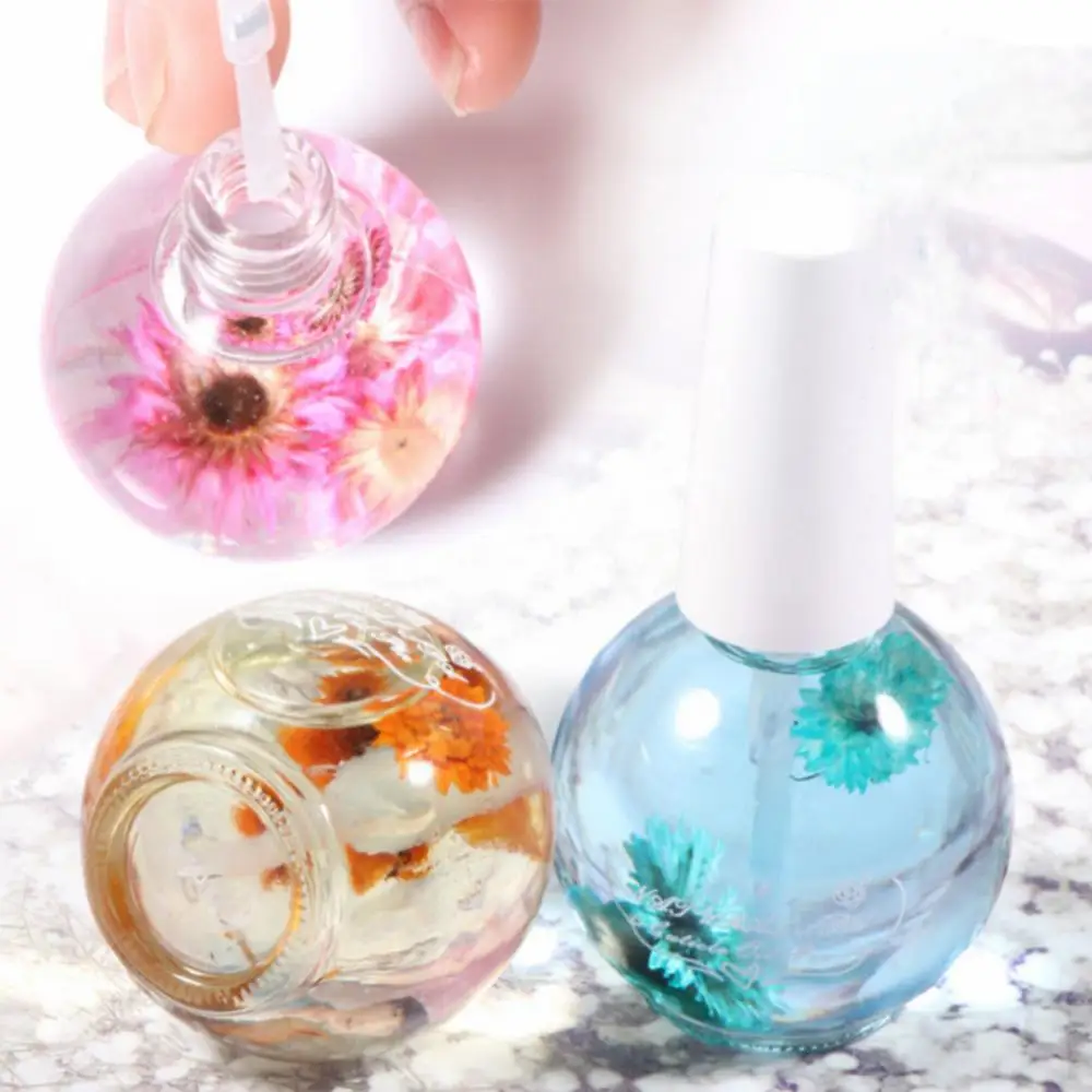 1 Bottle 15ml Dried Flower Softener Nutritional Oil Cuticle Revitalizer Polish Repair Nail Skin Protector Nail Care