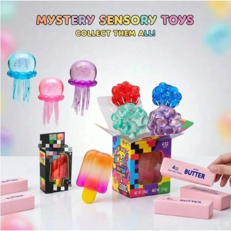 

3 Pulls Mystery Blind Box Squishy Toys, Random Surprise Stress Relief Fidget Set, Independent Odds Design For Each Draw