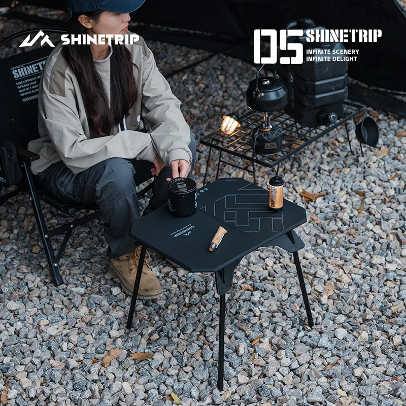 ShineTrip 05 Series Ultralight Dual Purpose Table Outdoor Camping Portable Table Folding Abs Desktop and Aluminum Stand