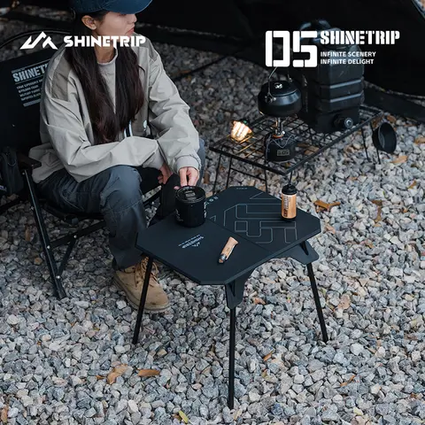 ShineTrip 05 시리즈 초경량 이중 목적 테이블 야외 캠핑 휴대용 테이블 접이식 Abs 데스크탑 및 알루미늄 스탠드