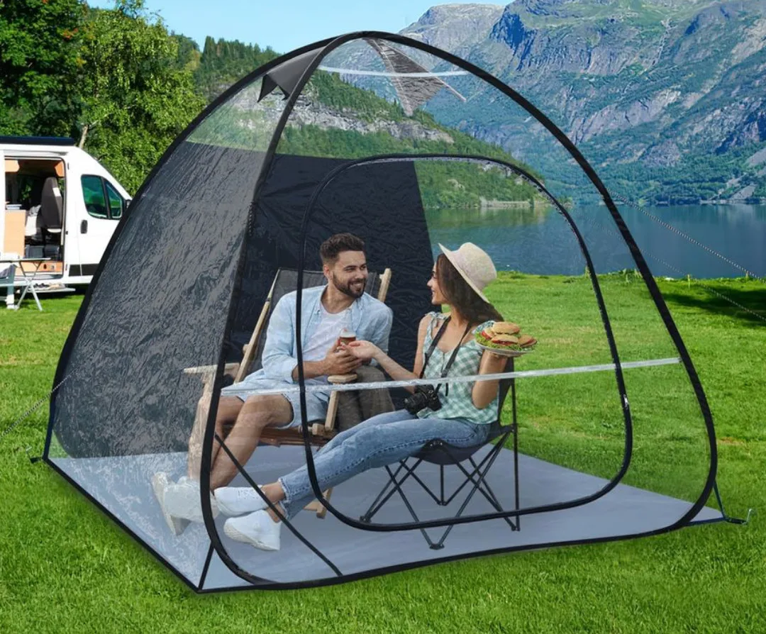 

Gazebos3 Person Pop Up Sports Tent with Floor Mat and Top Cover Waterproof Outdoor Shelter Easy Setup Portable Design