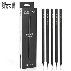 NUSIGN Sophisticated Blackwood Pencil – Laser-Engraved Gold Logo, Smooth Graphite, and Modern Hexagonal Style