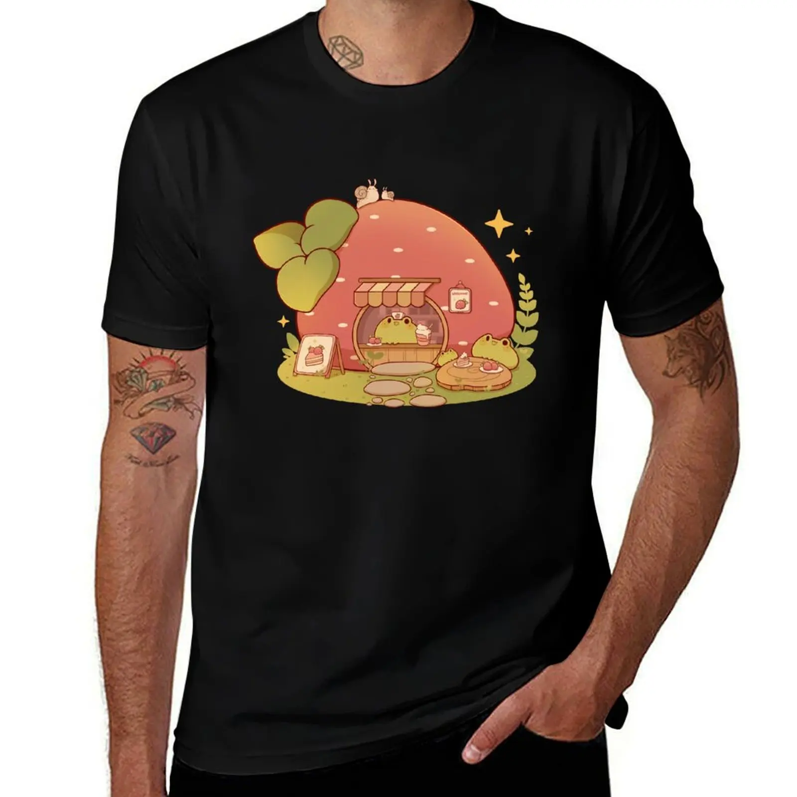 Strawberry bakery shop with frogs T-Shirt t shirts with prints T-Shirt