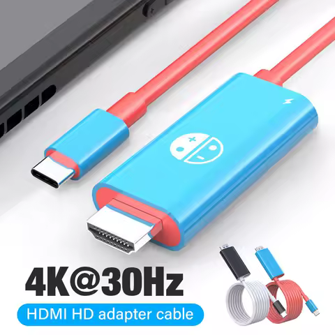 4K 1080P Type C To HDMI Cable for Nintendo Switch with 100W PD Charging Compatible with Laptop Tablet Mobile Phone Steam Deck