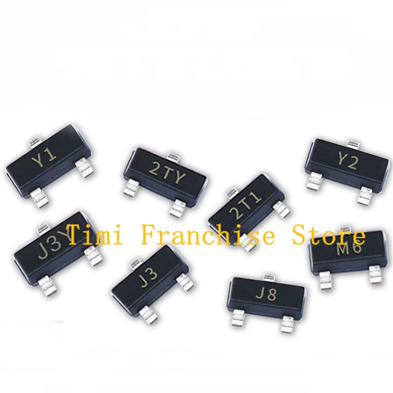 Transistors MMBT4403 2T MMBT4401 2X MMBTA94 4D BTA42 1D BTA92 2D BT2222A 1P MMBT3906 2A MMBT5551 G1 MMBT3904 1AM BTA44 3D SOT-23