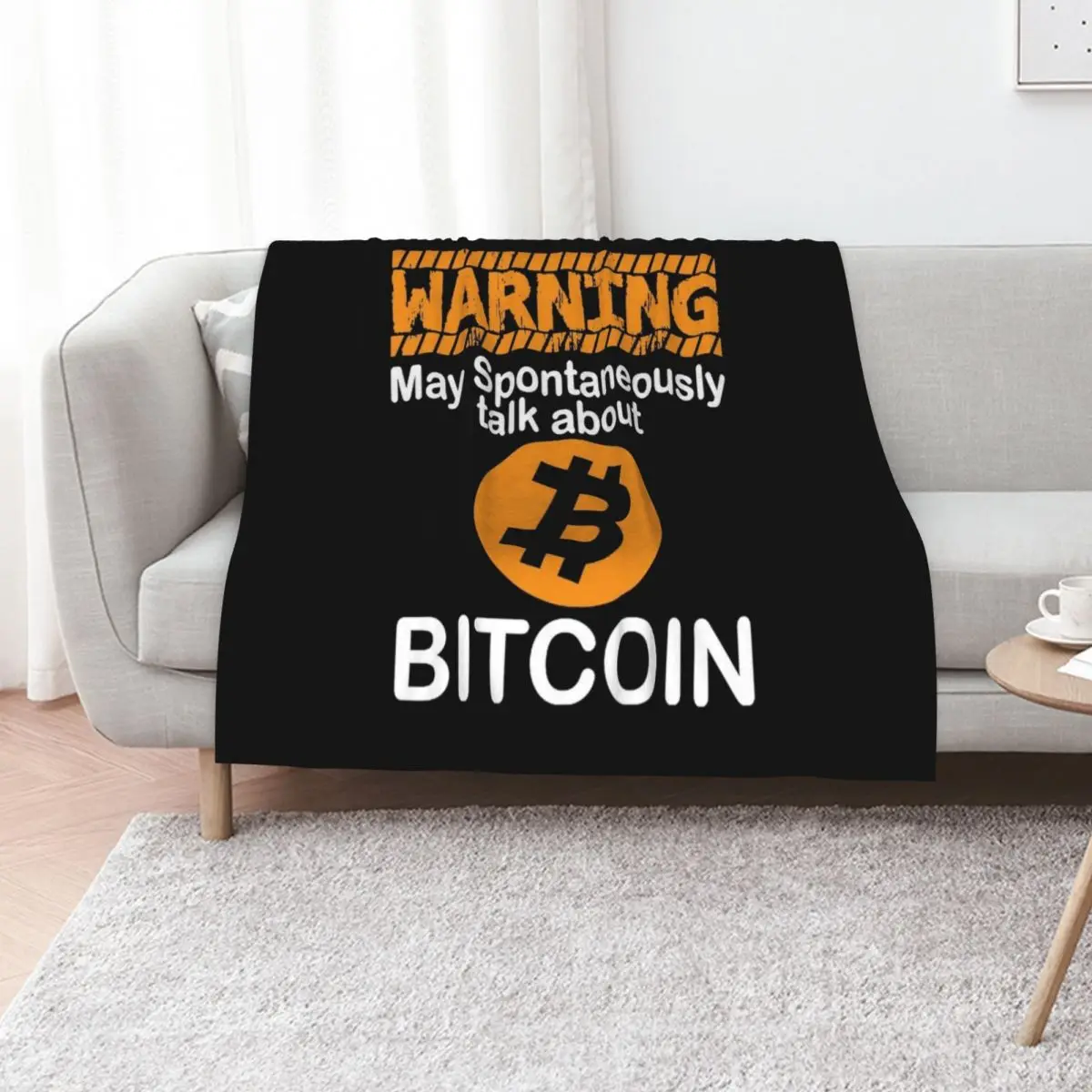 

Warning May Spontaneously Talk About Bitcoin T-Shirt Throw Blanket Multi-Purpose Luxury Designer Nap Vintage Blankets