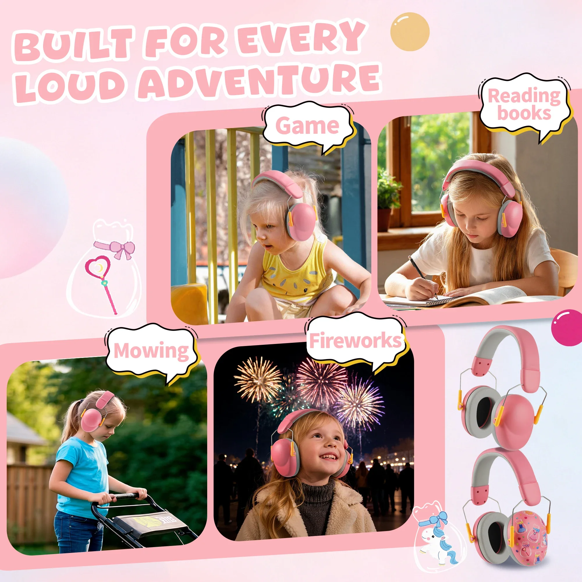 Children Noise Cancelling Earmuffs NRR25dB Upgraded Hearing Protection Ear Muffs Autism Sensory Toddler Kids