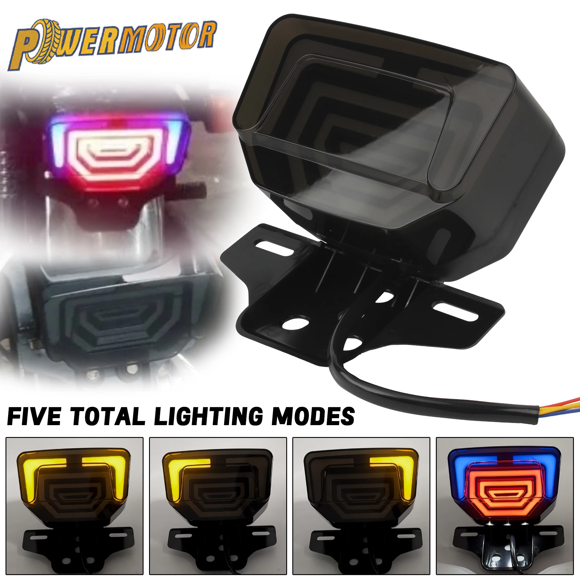 

Powermotor Motorbike LED Tail Light Brake Light Lamp Stop Flashing Light Blinker Turn Signal For TMX125/155 CG125 Dirt Pit Bike