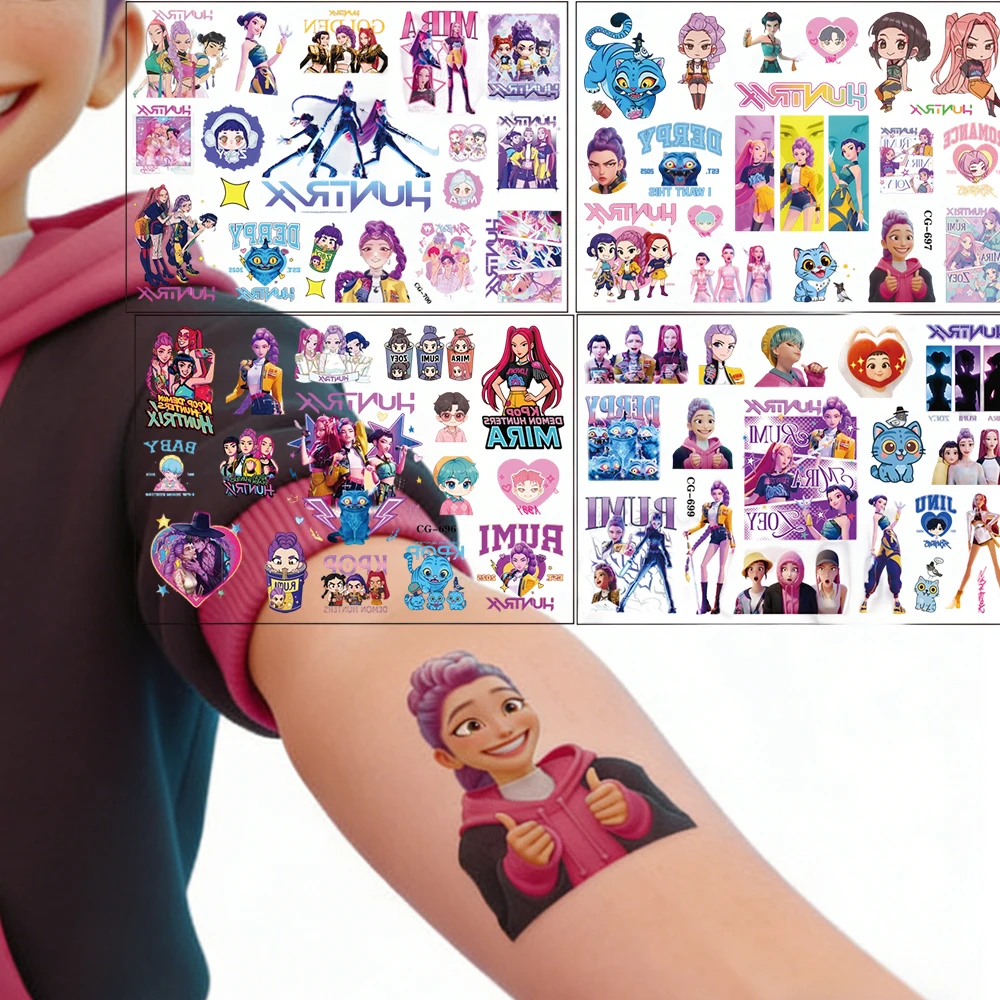 

Hot Selling KPOP Witch Group Tattoo Stickers Cartoon Kids Temporary Tattoos Perfect Gifts for Birthday Parties