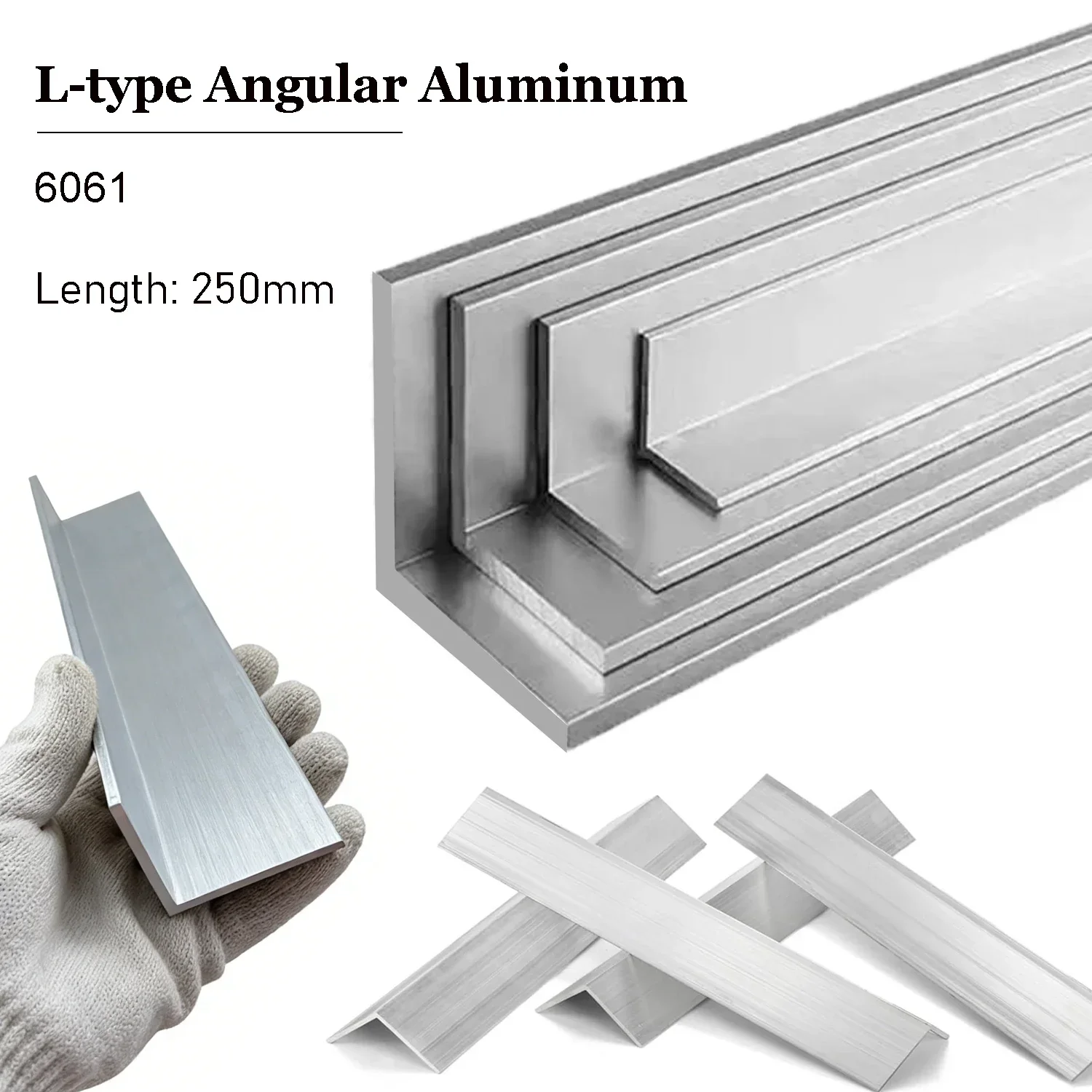 6061 Right Angle L-Shaped Aluminum Alloy Edging Profile - 3mm/4mm/5mm Thick Triangle Trim Decoration Materials for Corners