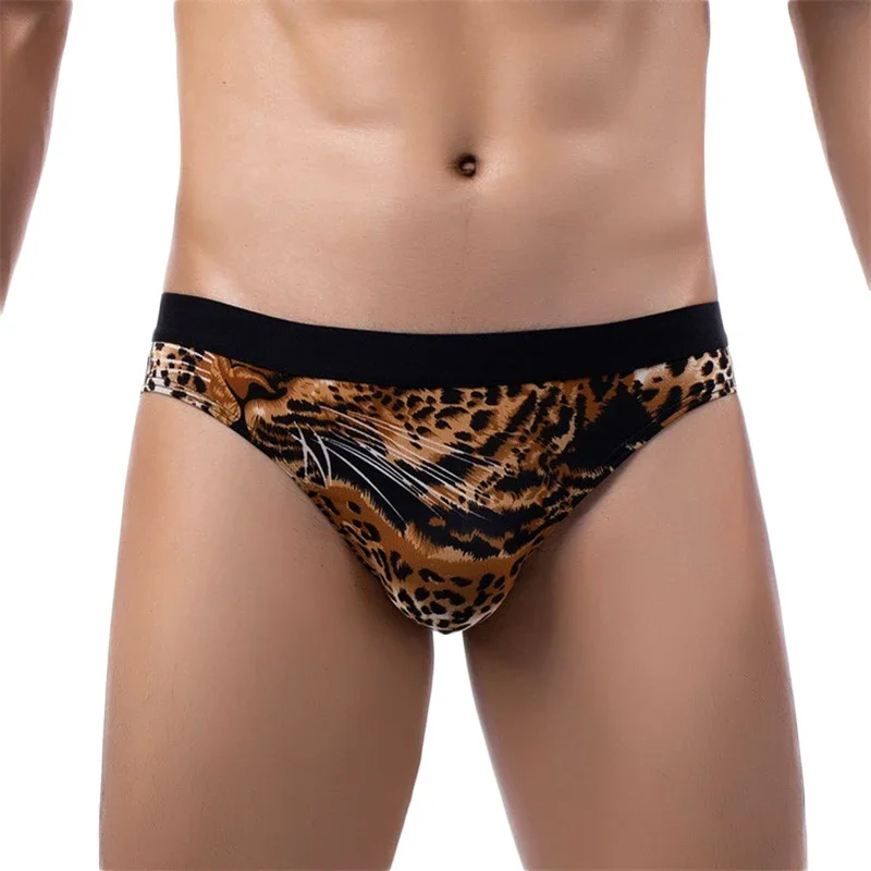 Men's Briefs Underwear Printed Triangle Panties Leopard Snake Tiger Printed Sexy Low-waist Underwear