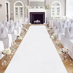 Romantic White Wedding Carpet, Glittering White Non-woven Fabric Carpet for Bride Runway Decoration During Wedding Ceremony