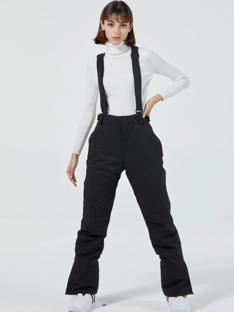 

2025 Winter Plus Size Ski Pants Men Women Relaxed Fit Thermal Insulated Windproof Snowboard Trousers with Adjustable Suspenders