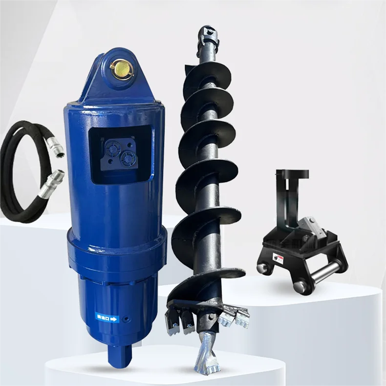 Portable Auger Drilling Machine Excavator Building Earth Auger Gearbox Deep Rock Core Excavator Auger Attachment Drill Hole