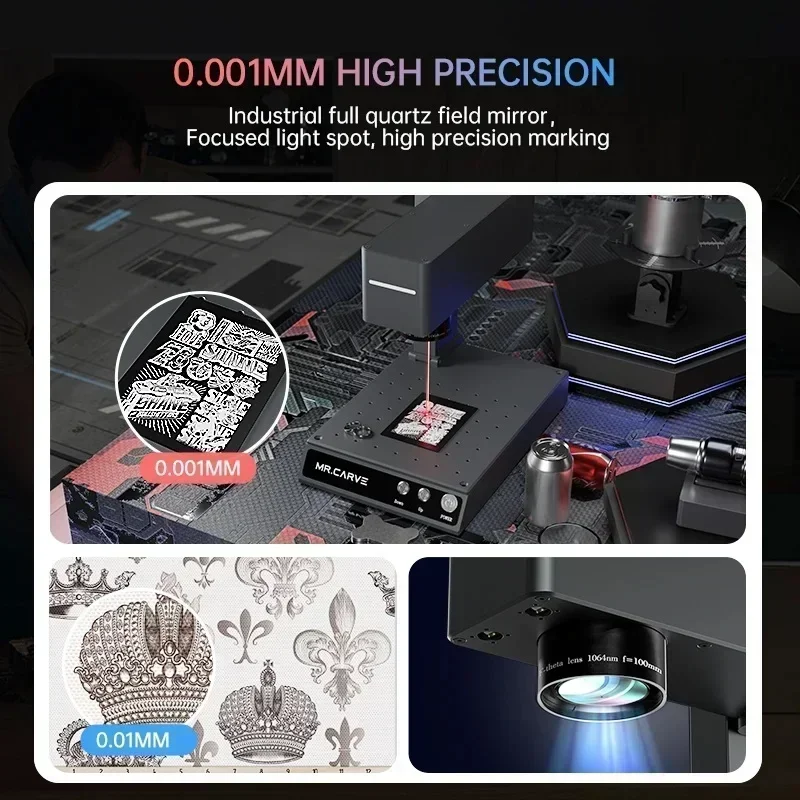 DAJA M4 PRO Dual Laser Engraver Portable Fast Fiber Marking for All Material Jewelry Wood Metal Plastic Leather Glass Ring